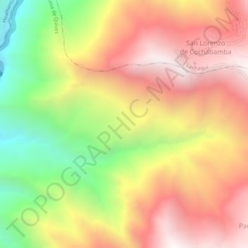 Provincia de Canta topographic map, elevation, terrain