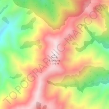 Devils Backbone topographic map, elevation, terrain