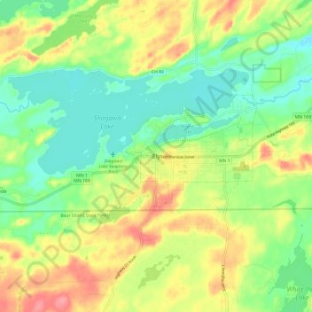 Ely topographic map, elevation, terrain