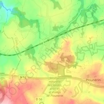 Kra Melen topographic map, elevation, terrain