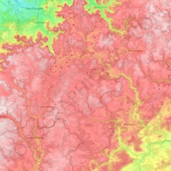 Hohenstein topographic map, elevation, terrain