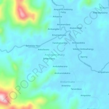 Ambalamanasy topographic map, elevation, terrain