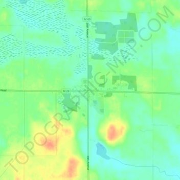 Remus topographic map, elevation, terrain