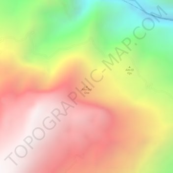 Alto Del Oso topographic map, elevation, terrain