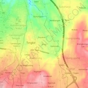 Druju topographic map, elevation, terrain