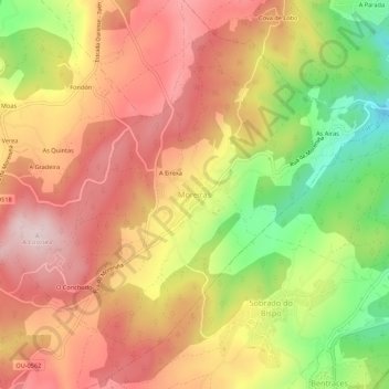 Moreiras topographic map, elevation, terrain
