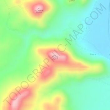 El Varal topographic map, elevation, terrain