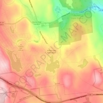 Indian Lake Association topographic map, elevation, terrain
