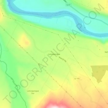 Loncopangue topographic map, elevation, terrain