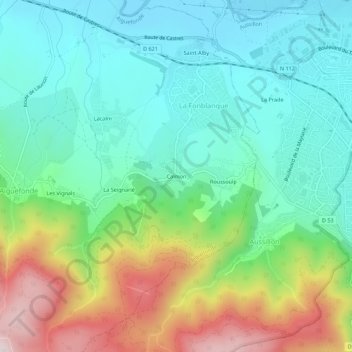 Calmon topographic map, elevation, terrain