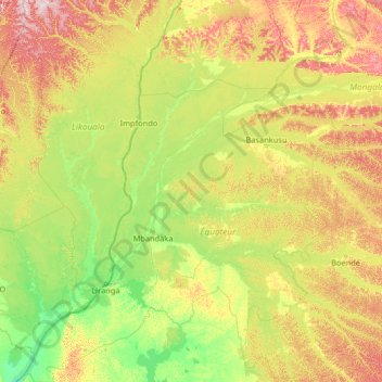 Équateur topographic map, elevation, terrain