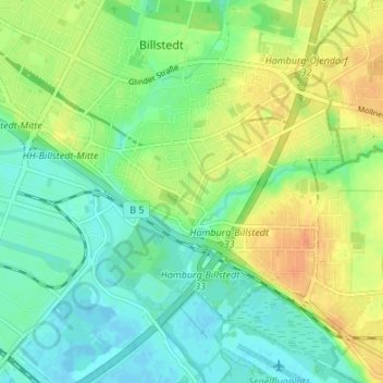 Kirchsteinbek topographic map, elevation, terrain