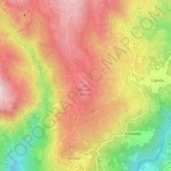 Xertelo topographic map, elevation, terrain