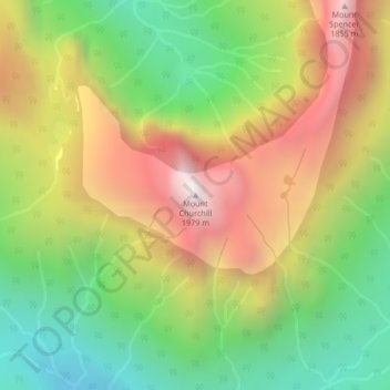 Mount Churchill topographic map, elevation, terrain