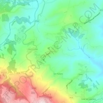 Strada topographic map, elevation, terrain