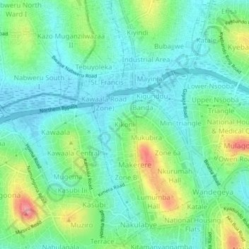Kikoni topographic map, elevation, terrain