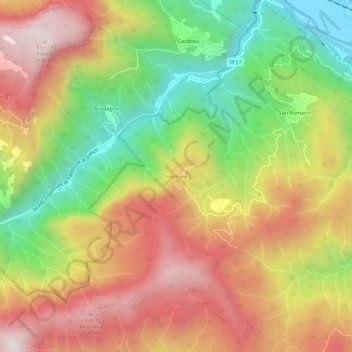 Motrone topographic map, elevation, terrain