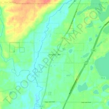 Sturgeon Lake topographic map, elevation, terrain