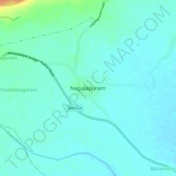Nagalapuram topographic map, elevation, terrain