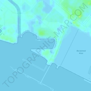 King Fahd Seaport topographic map, elevation, terrain