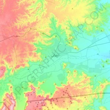 Najran topographic map, elevation, terrain