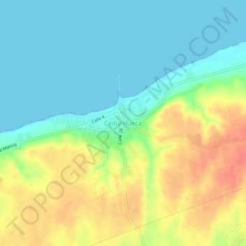 Ceiba Hueca topographic map, elevation, terrain