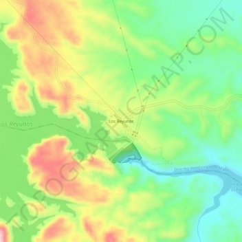 Los Reyunos topographic map, elevation, terrain
