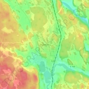 Sturefors topographic map, elevation, terrain