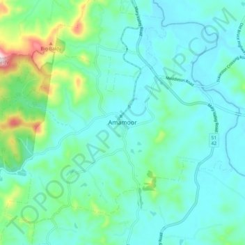 Amamoor topographic map, elevation, terrain