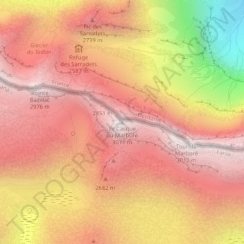 El Casco topographic map, elevation, terrain