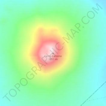 Cerro Cansino topographic map, elevation, terrain