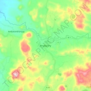 Analavory topographic map, elevation, terrain