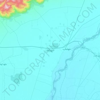 Joharabad topographic map, elevation, terrain
