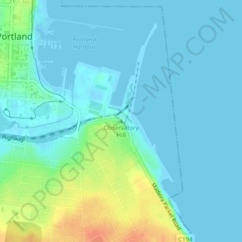 Observatory Hill topographic map, elevation, terrain