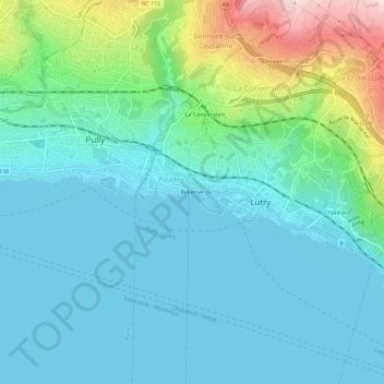 Bellerive topographic map, elevation, terrain