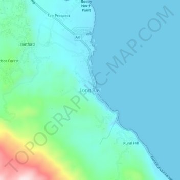 Long Bay topographic map, elevation, terrain