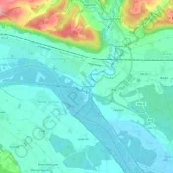 Haunreit topographic map, elevation, terrain