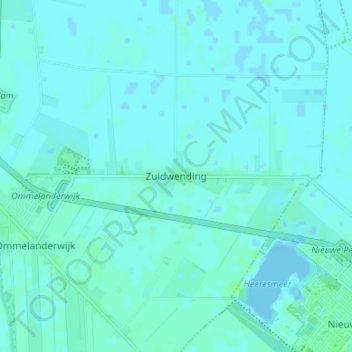 Zuidwending topographic map, elevation, terrain