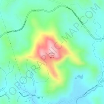 Serra do Cupim topographic map, elevation, terrain