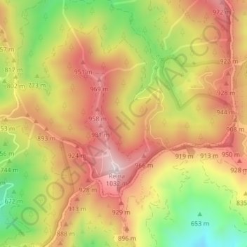 El Mirlo topographic map, elevation, terrain