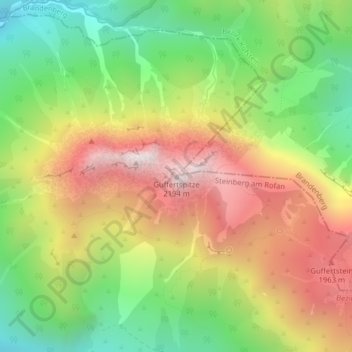Guffertspitze topographic map, elevation, terrain