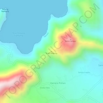 Bukit Holbung topographic map, elevation, terrain