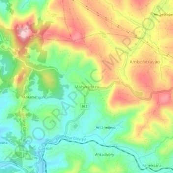Maharidaza topographic map, elevation, terrain