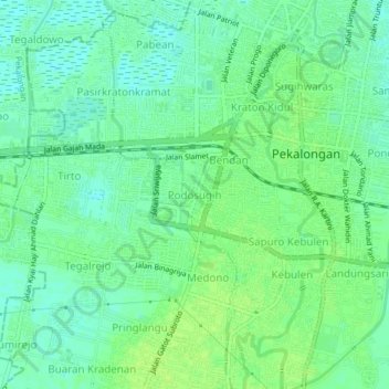 Podosugih topographic map, elevation, terrain