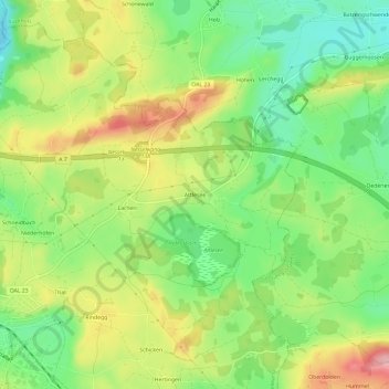 Attlesee topographic map, elevation, terrain