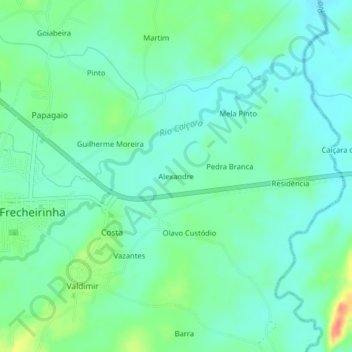 Alexandre topographic map, elevation, terrain