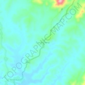 Tsarahonena topographic map, elevation, terrain