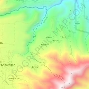 Kidaran topographic map, elevation, terrain