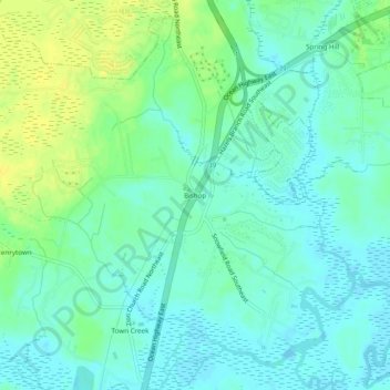 Bishop topographic map, elevation, terrain