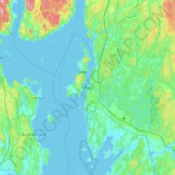 Moss topographic map, elevation, terrain